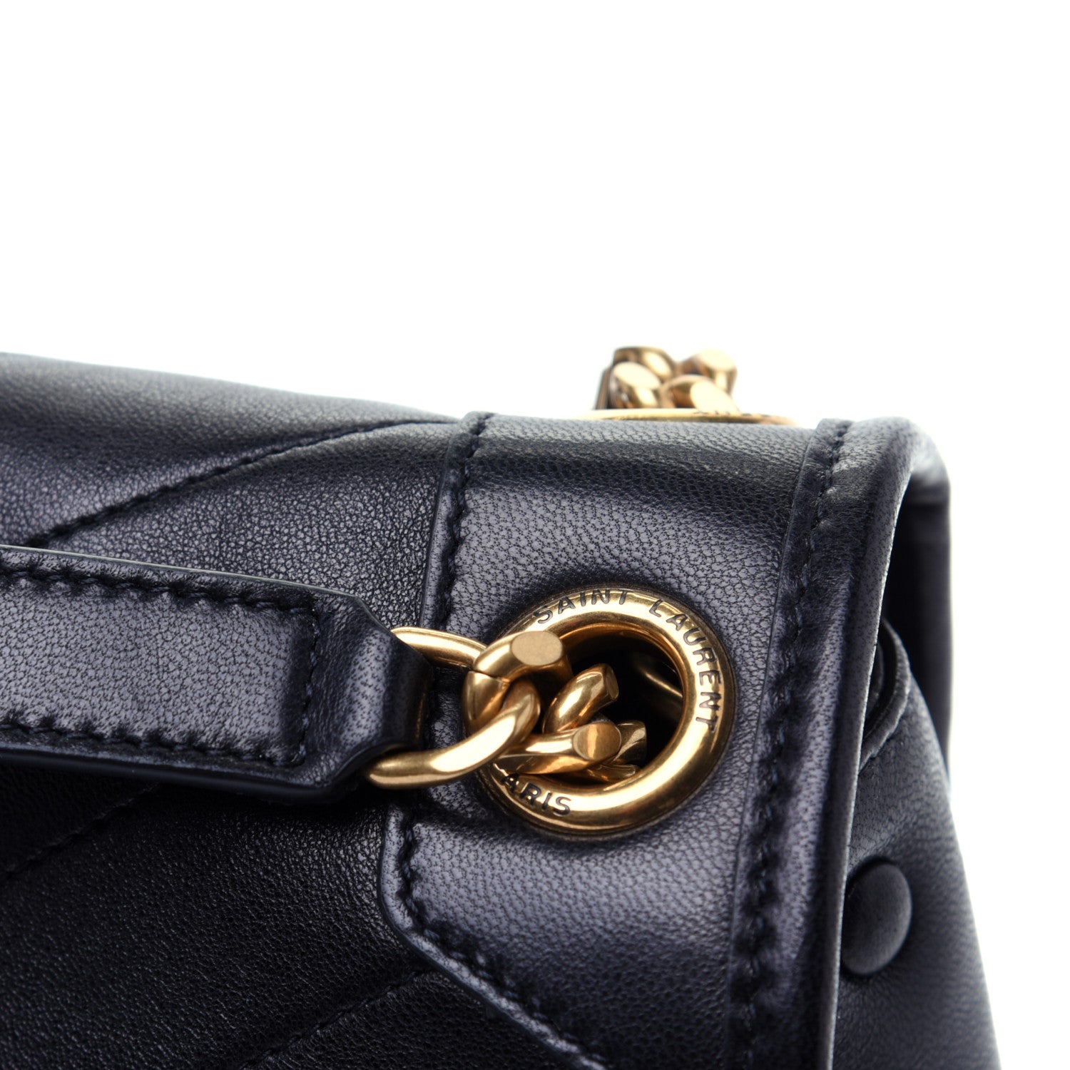 Saint Laurent Lambskin Matelasse Monogram Medium Niki Chain Satchel Black 11 of 12
