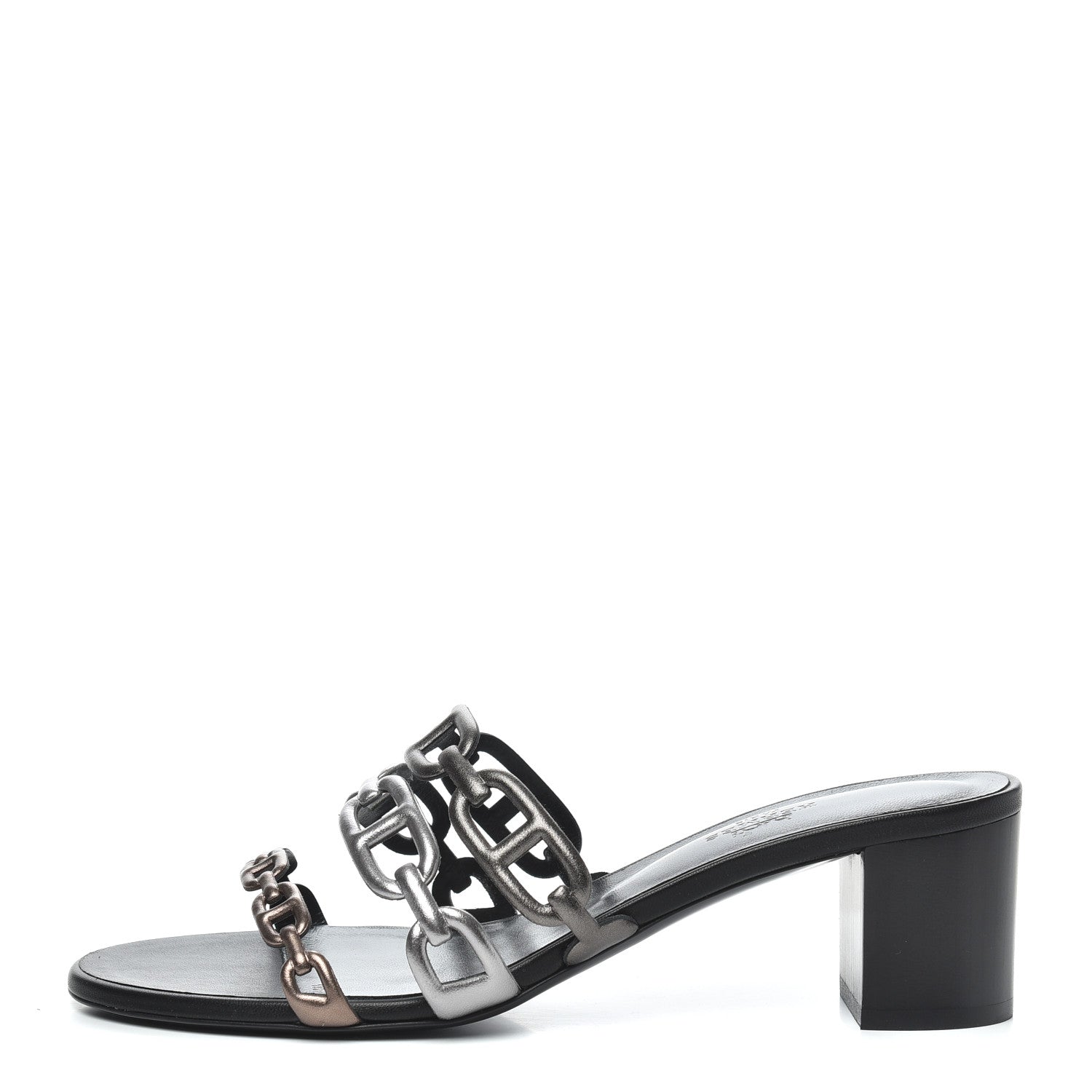 Hermes Metallic Nappa Tandem Sandals 39 Multicolor Dore Vieilli 1 of 11
