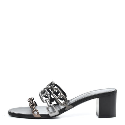 Hermes Metallic Nappa Tandem Sandals 39 Multicolor Dore Vieilli 1 of 11