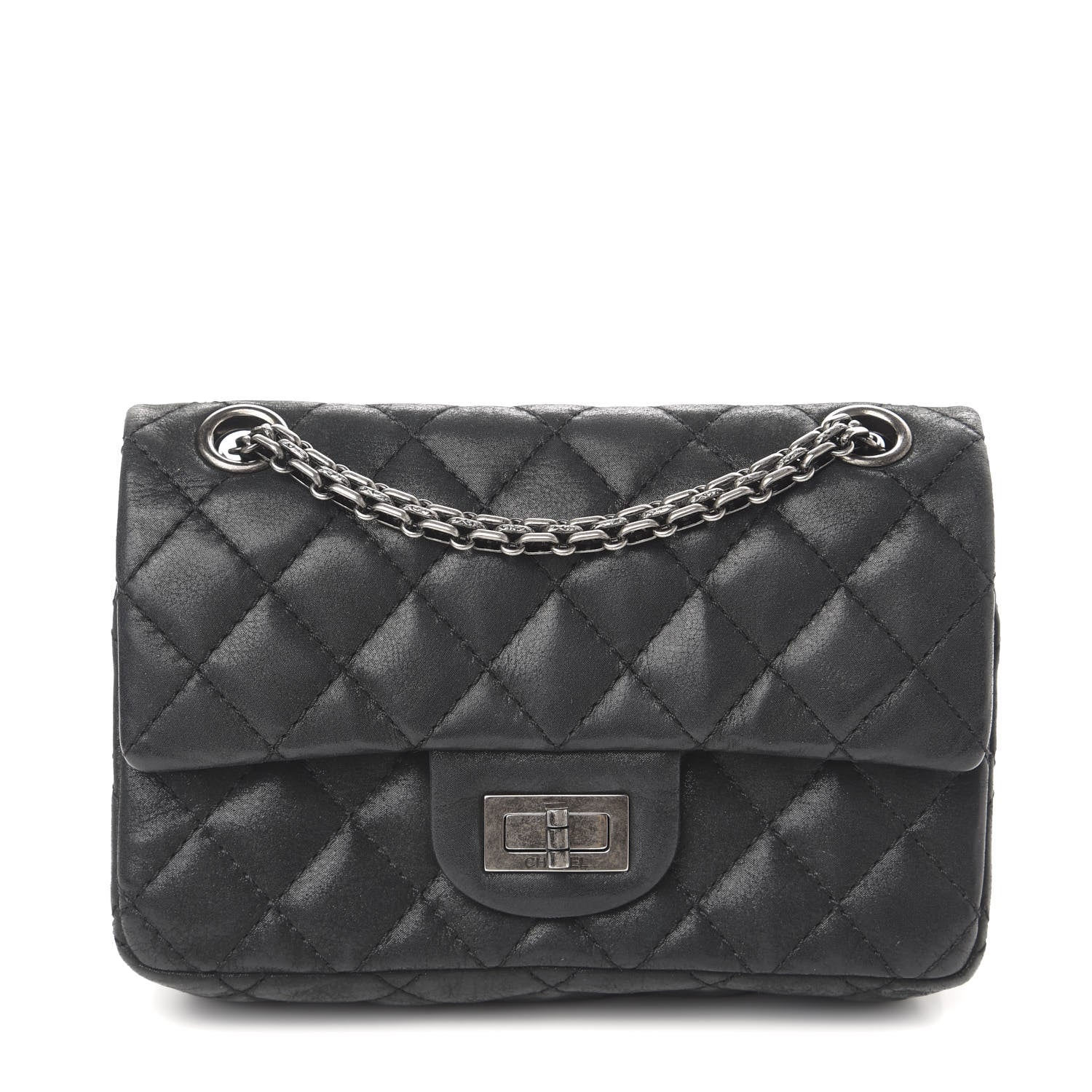 Chanel Iridescent Calfskin Quilted 2.55 Reissue 224 Flap Black 1 of 11