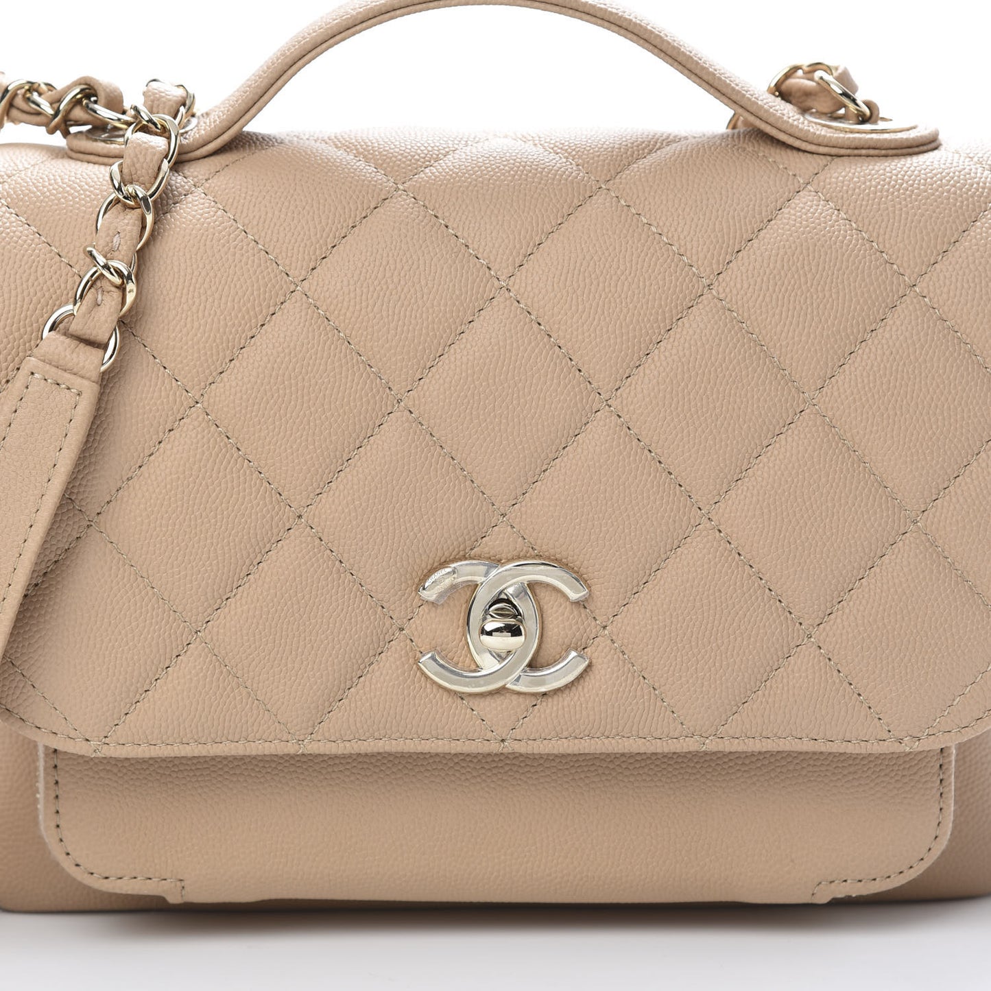Caviar Quilted Medium Business Affinity Flap Beige