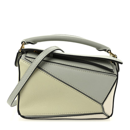 Loewe Calfskin Mini Puzzle Bag Ash Grey Marble Green 1 of 10