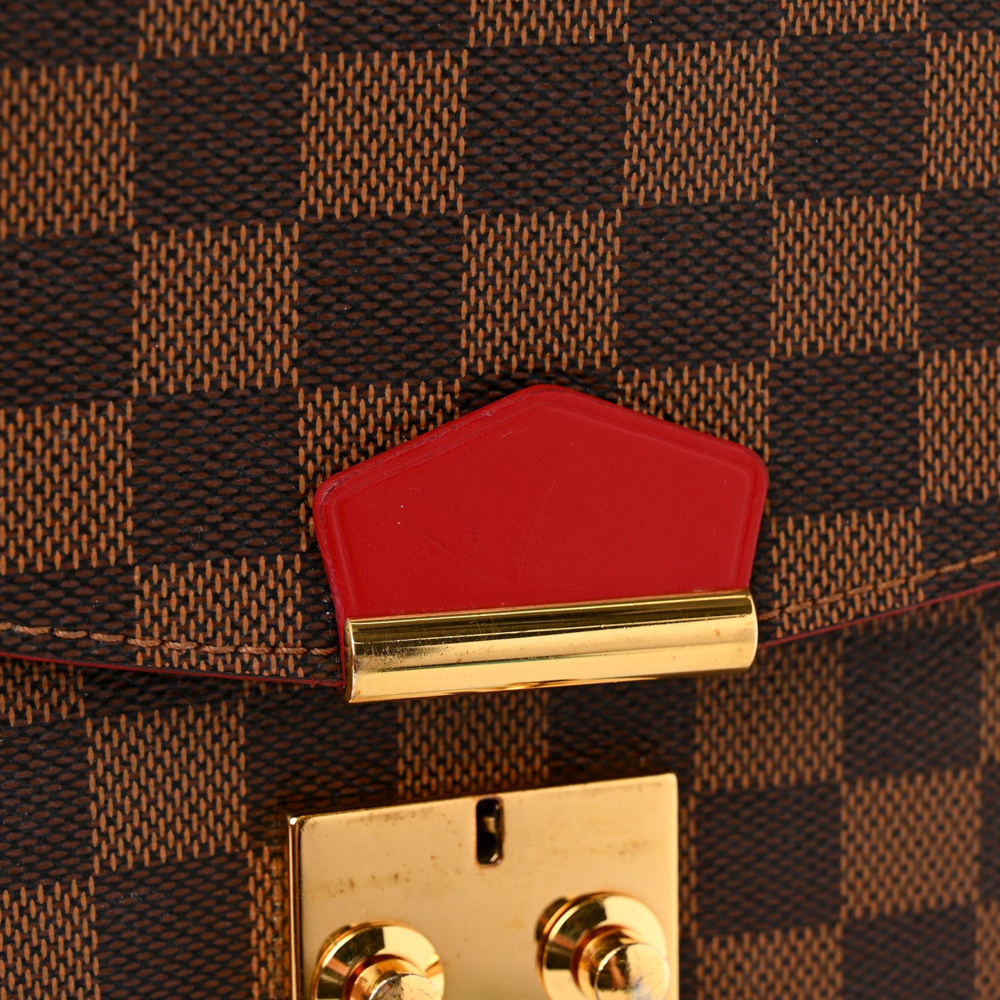 Damier Ebene Caissa Clutch Cherry Cherry