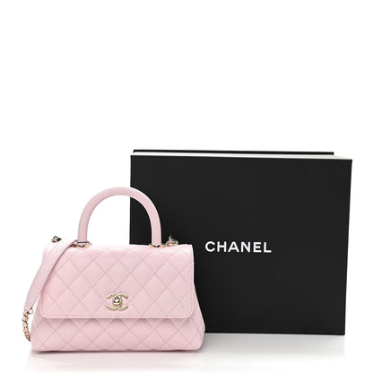 Chanel Caviar Quilted Mini Coco Handle Flap Light Pink 11 of 11