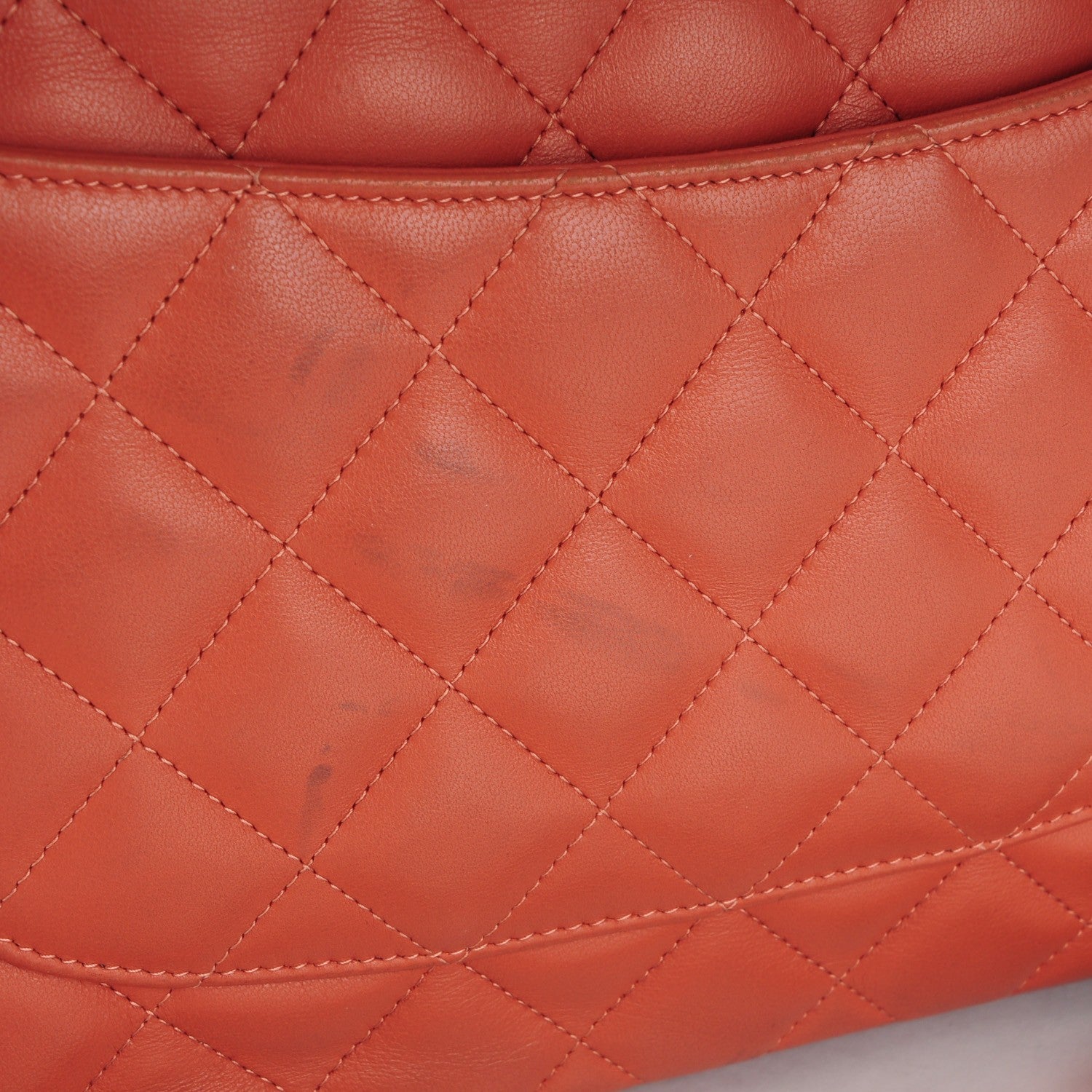 Chanel Lambskin Quilted Jumbo Double Flap Coral 10 of 10