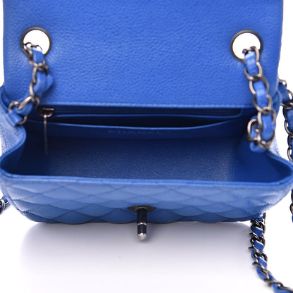 Chanel Caviar Quilted Mini Square Flap Blue 5 of 13