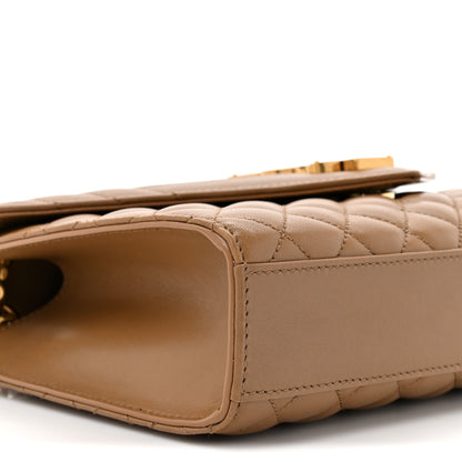 Saint Laurent Lambskin Mixed Matelasse Triquilt Medium Monogram Satchel Dark Cork 10 of 14