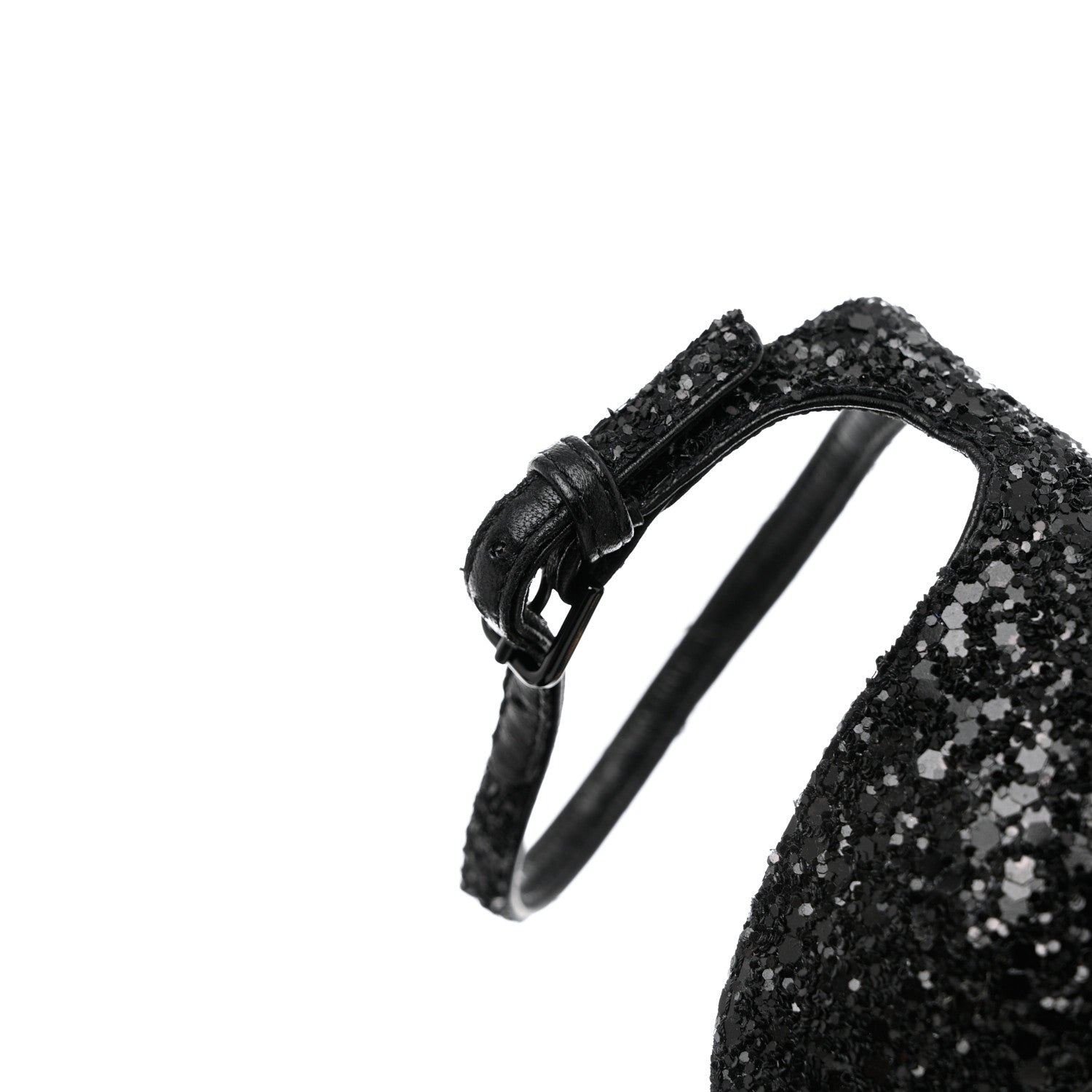Saint Laurent Glitter Opyum Sandals 35.5 Black 10 of 11