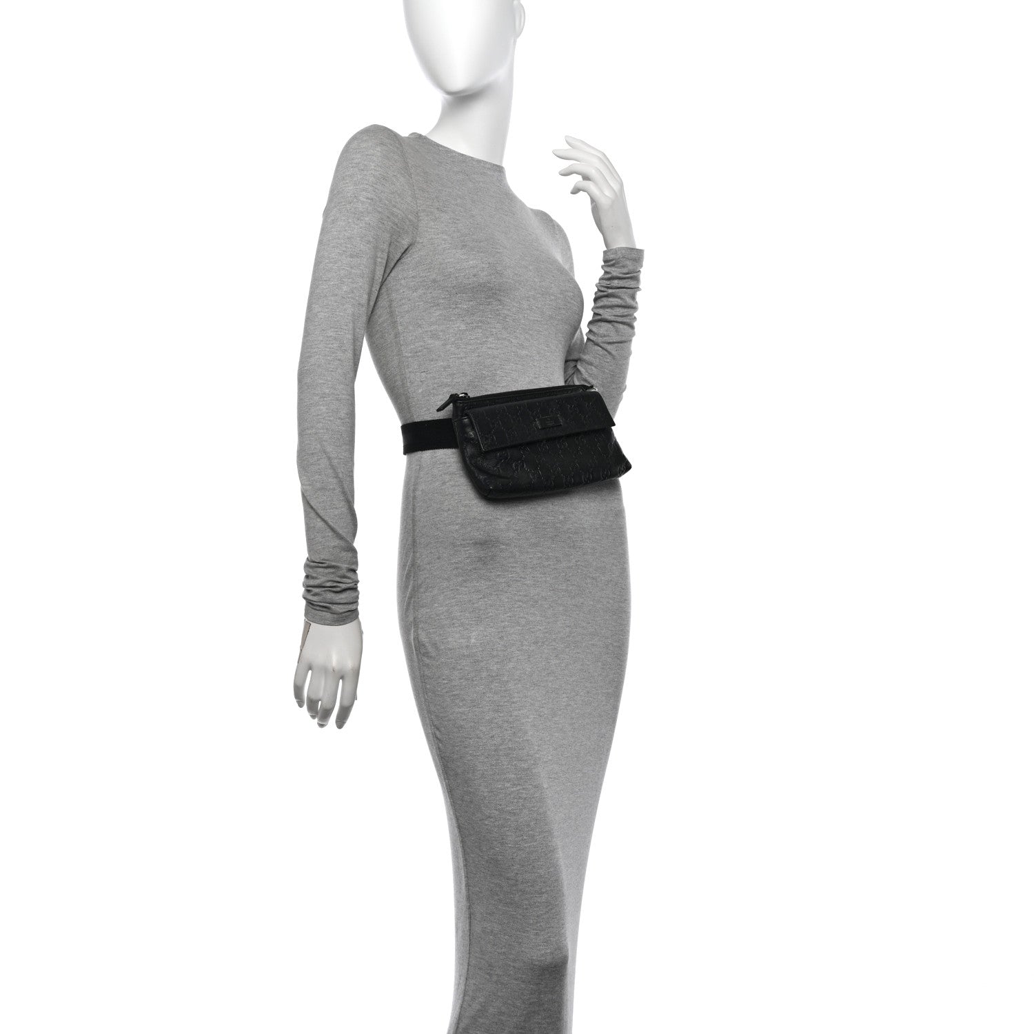 Gucci Guccissima Waist Belt Bag Black 2 of 13