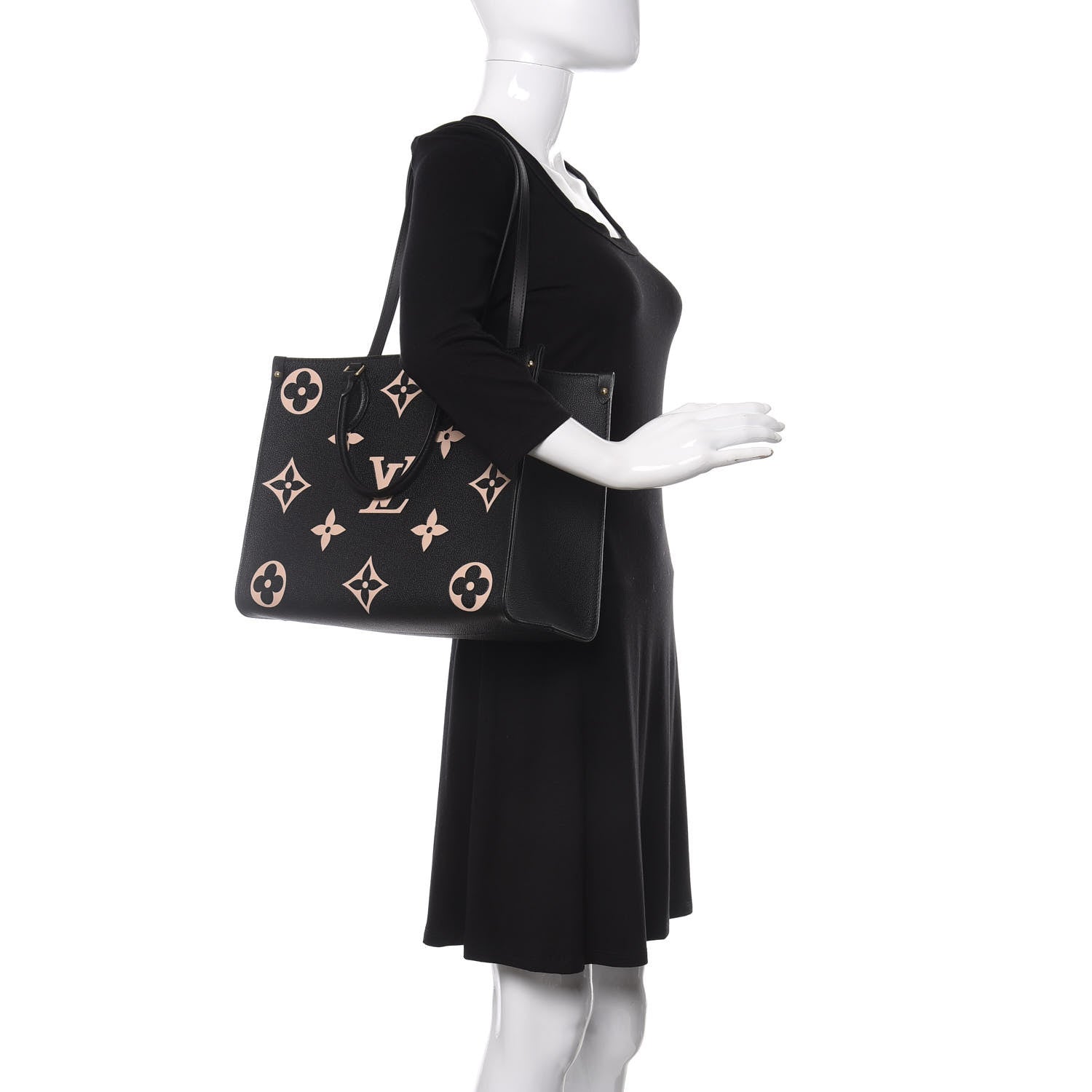 Louis Vuitton Empreinte Monogram Giant Onthego MM Black Beige 2 of 10