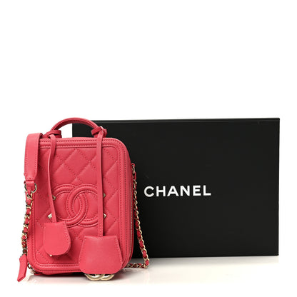 Chanel Caviar Quilted CC North South Filigree Vanity Case Pink 11 of 11