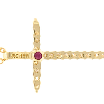 Roberto Coin 18K Yellow Gold .10ct Diamond Cross Pendant Necklace 4 of 5