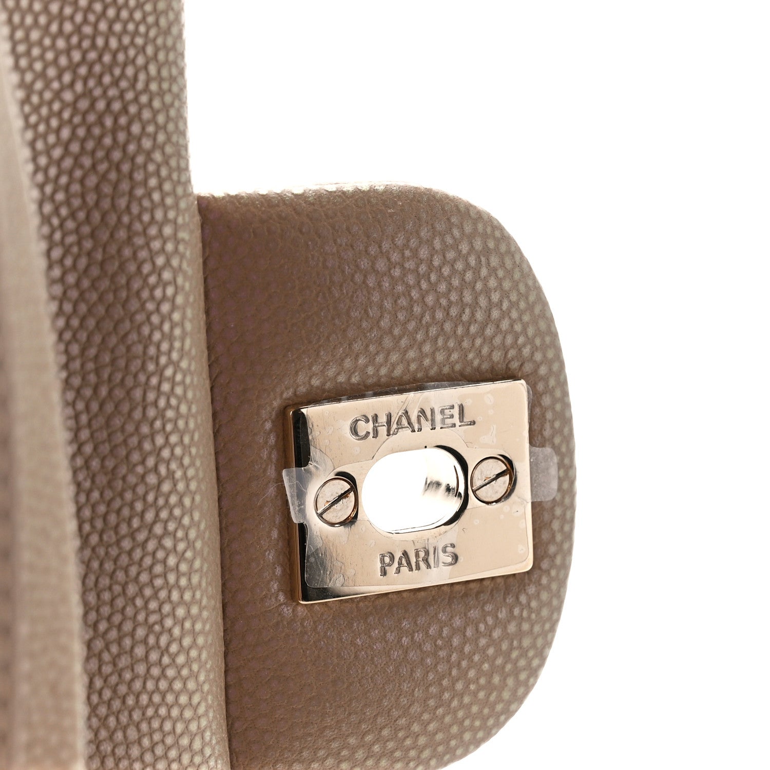 Chanel Iridescent Caviar Quilted Medium Double Flap Dark Beige 7 of 12