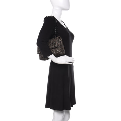 Chanel Tweed Quilted Medium Double Flap Brown 3 of 11