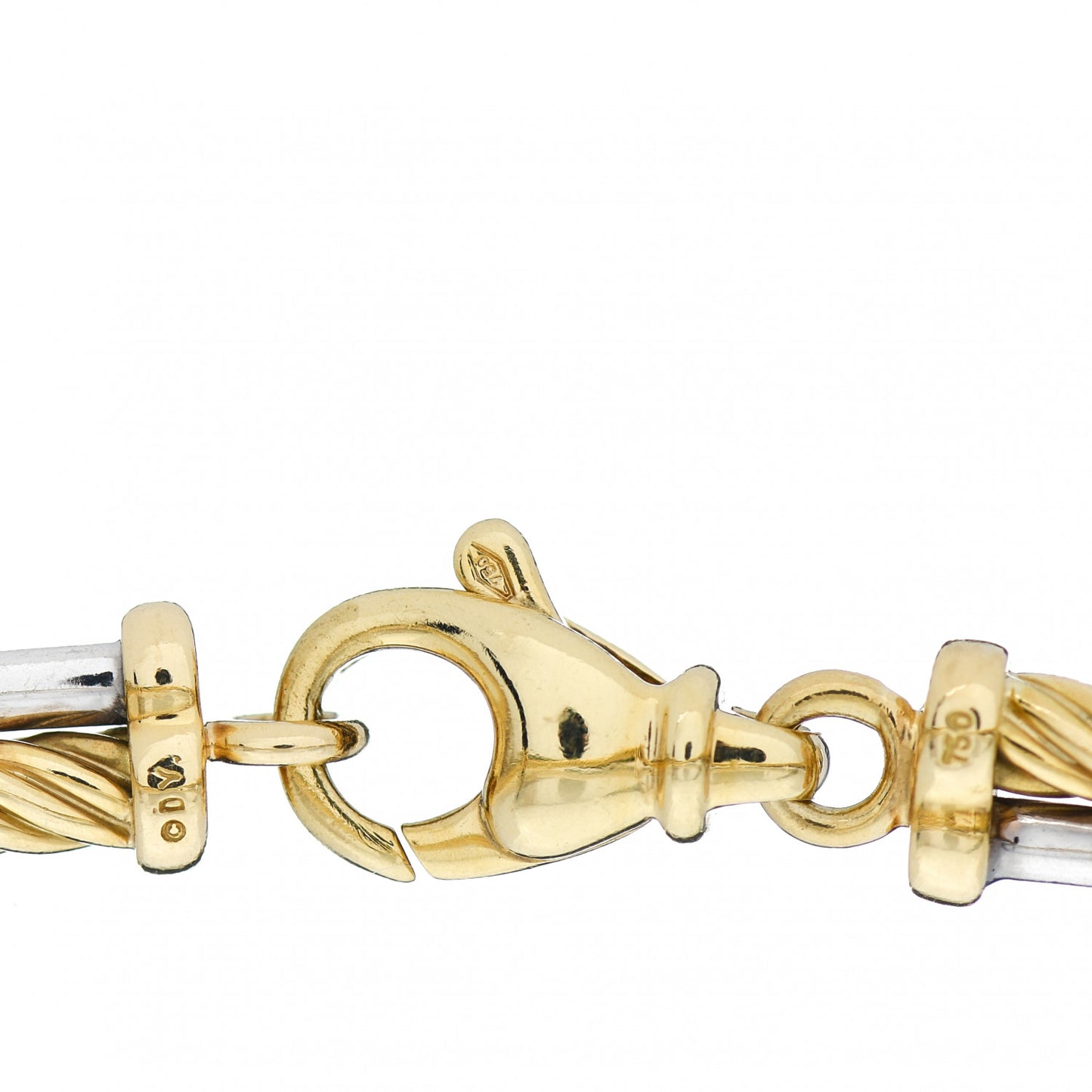 18K White Yellow Gold Diamond Crossover Bracelet