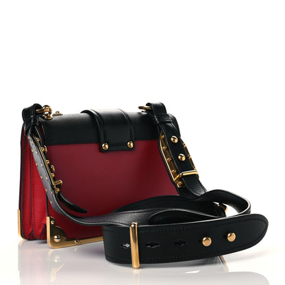 Prada City Calfskin Saffiano Cahier Bag Fuoco Black 3 of 9