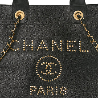 Chanel Caviar Small Studded Deauville Tote Black 8 of 10