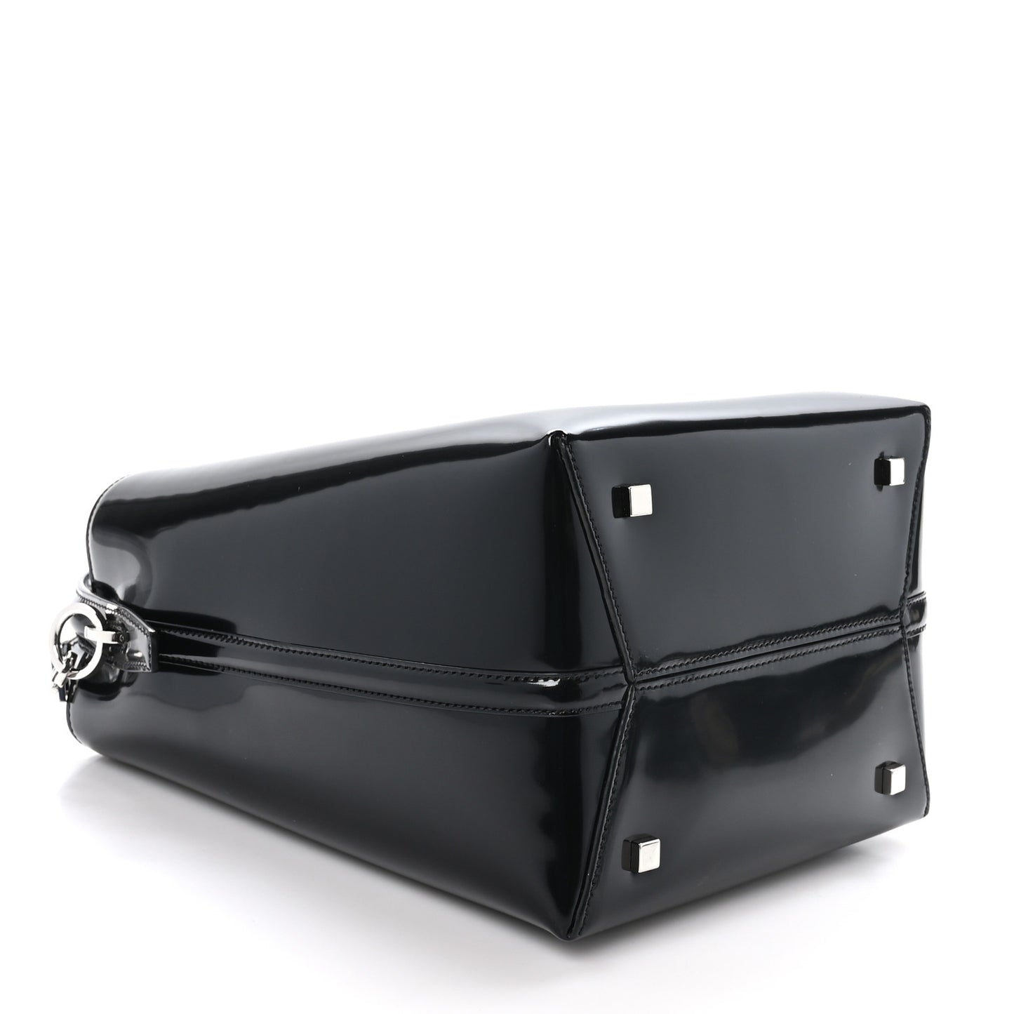 Patent Calfskin Le 37 Bucket Bag Black