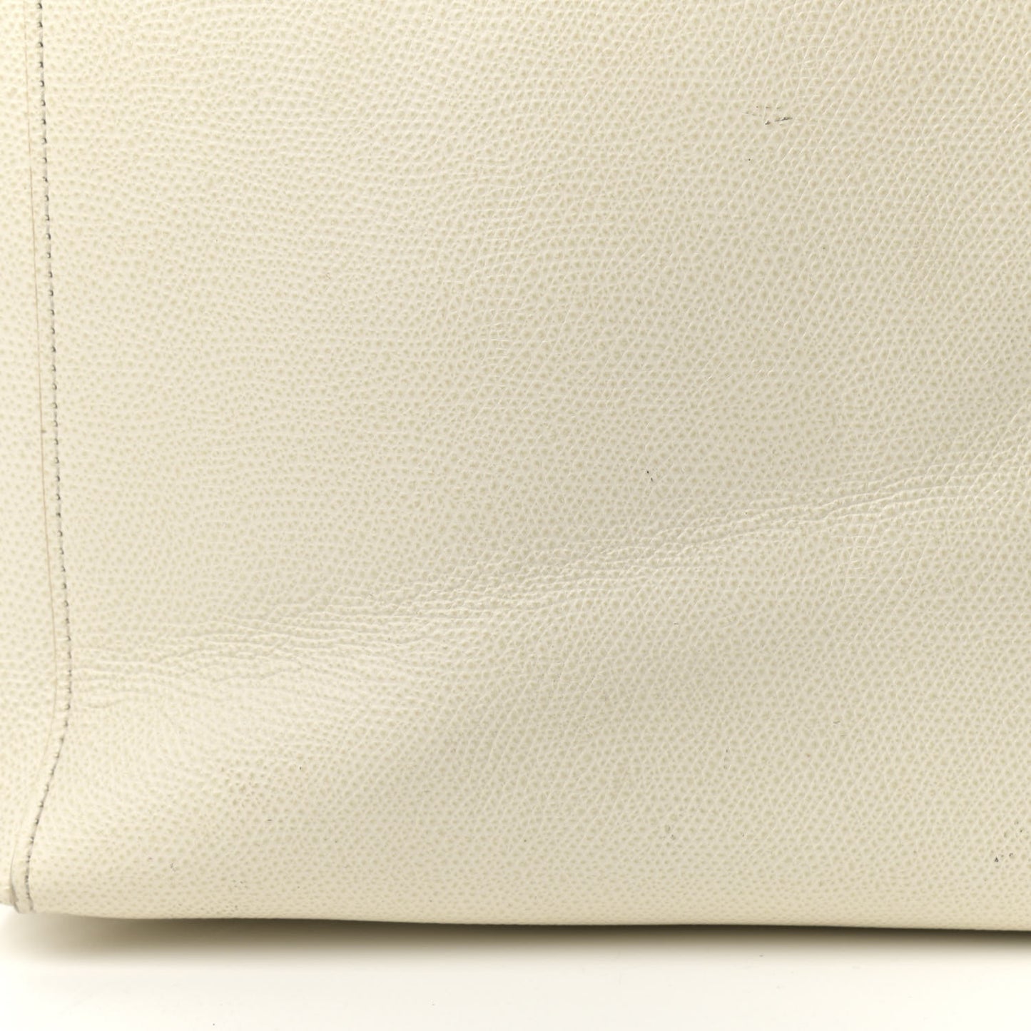 Grained Calfskin Small Vertical Cabas Cream