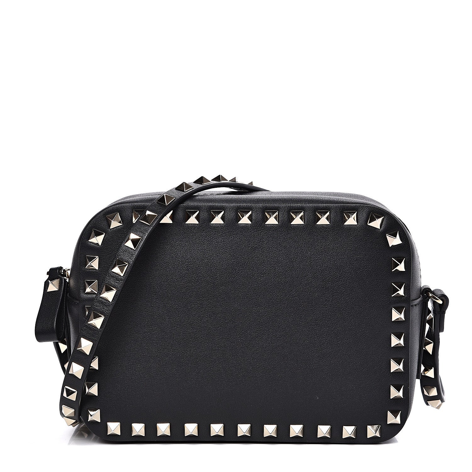 Valentino Garavani Calfskin Rockstud Camera Crossbody Bag Black 1 of 11