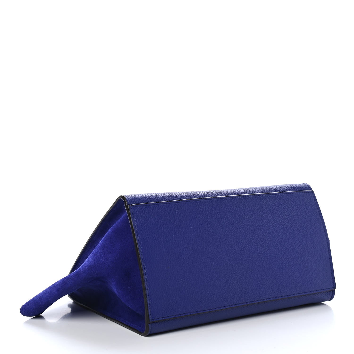 Celine Drummed Calfskin Suede Small Trapeze Indigo 3 of 4