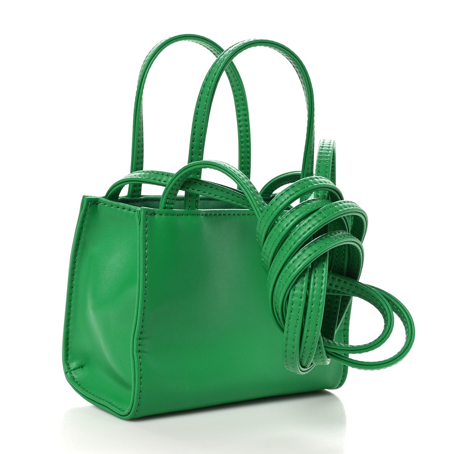 Vegan Leather Small Shopping Bag Greenscreen