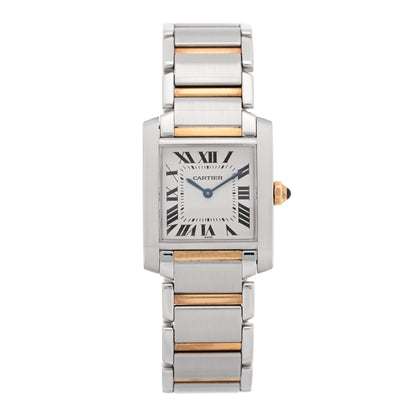 Cartier Stainless Steel 18K Yellow Gold 25mm Tank Francaise Quartz Watch 1 of 5