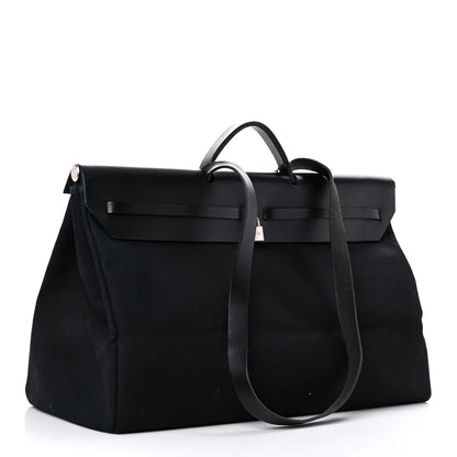 Hermes Toile Vache Hunter Herbag 50 Black 4 of 27