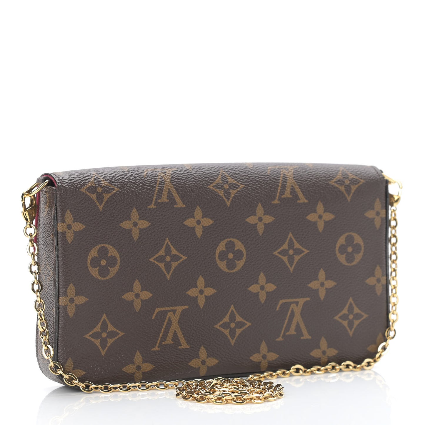 Monogram Pochette Felicie Chain Wallet Fuchsia