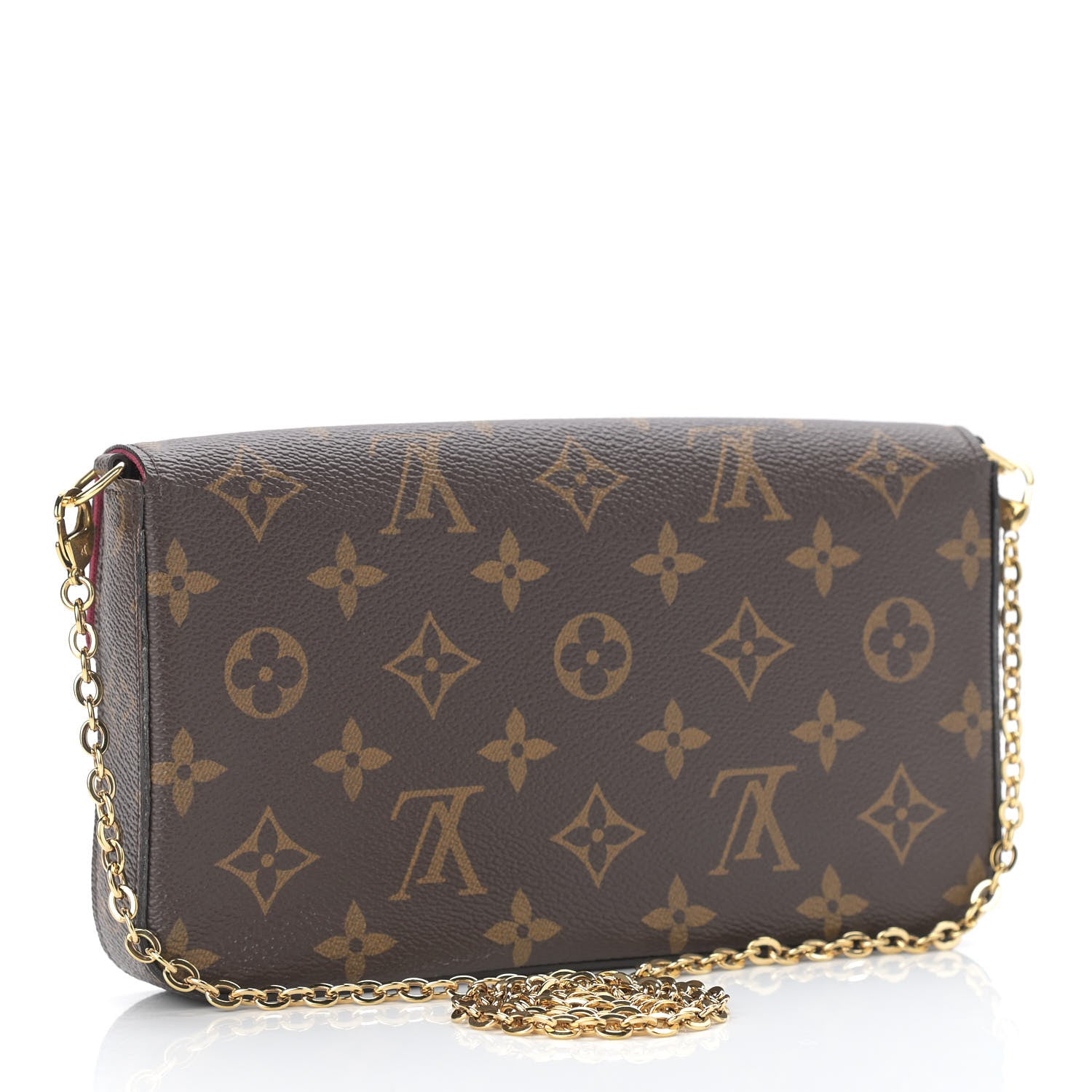 Louis Vuitton Monogram Pochette Felicie Chain Wallet Fuchsia 4 of 12