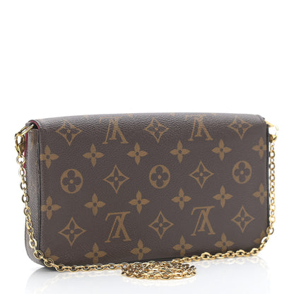 Louis Vuitton Monogram Pochette Felicie Chain Wallet Fuchsia 4 of 12