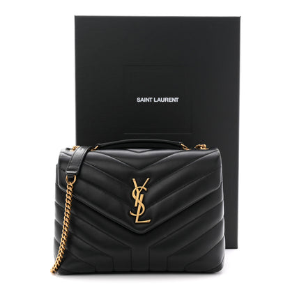 Saint Laurent Calfskin Y Quilted Monogram Small Loulou Chain Satchel Black 12 of 12