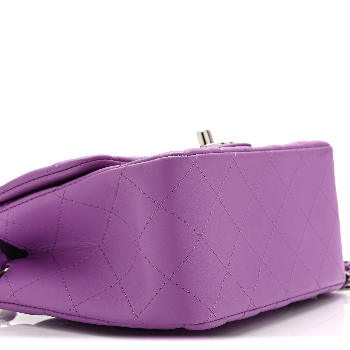 Lambskin Quilted Mini Square Flap Purple