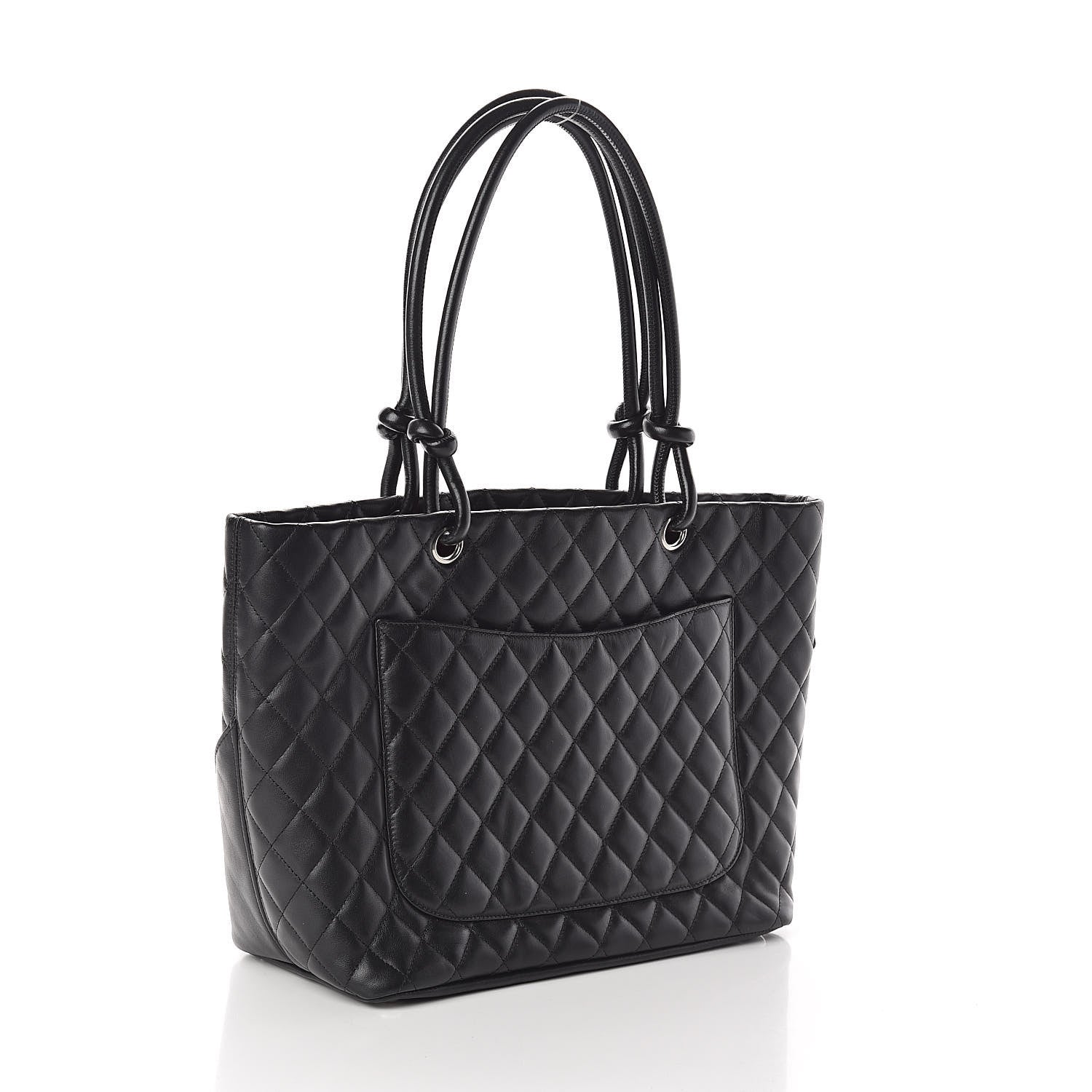 Chanel Calfskin Quilted Large Cambon Tote Black White 3 of 10