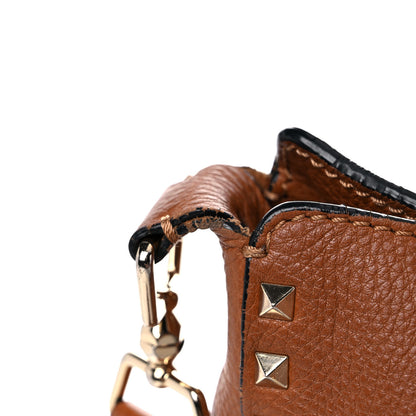 Valentino Garavani Pebbled Calfskin Large Rockstud Flip-Lock Messenger Bag Light Cuir 22 of 28