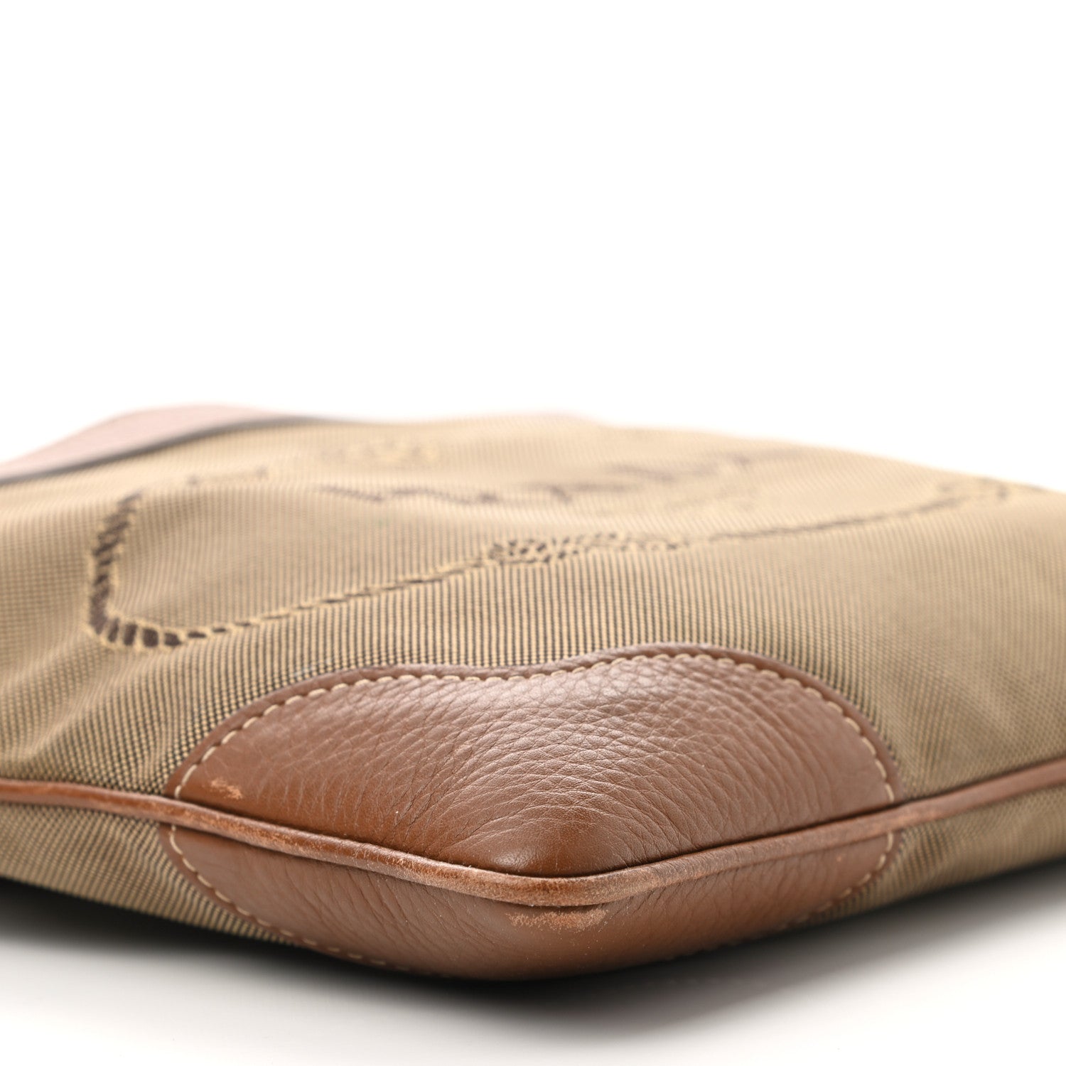 Prada Jacquard Logo Small Flat Messenger Bag Corda Brandy 9 of 15