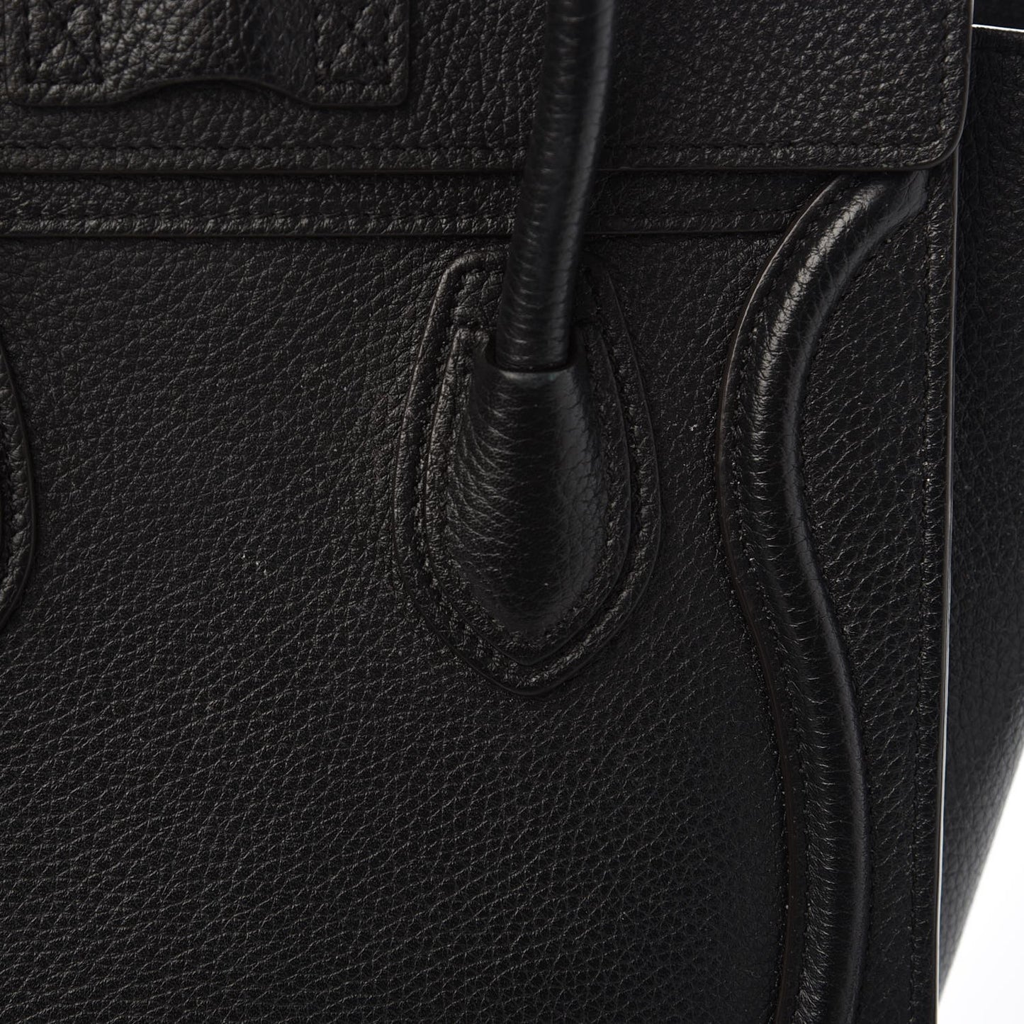Drummed Calfskin Nano Luggage Black