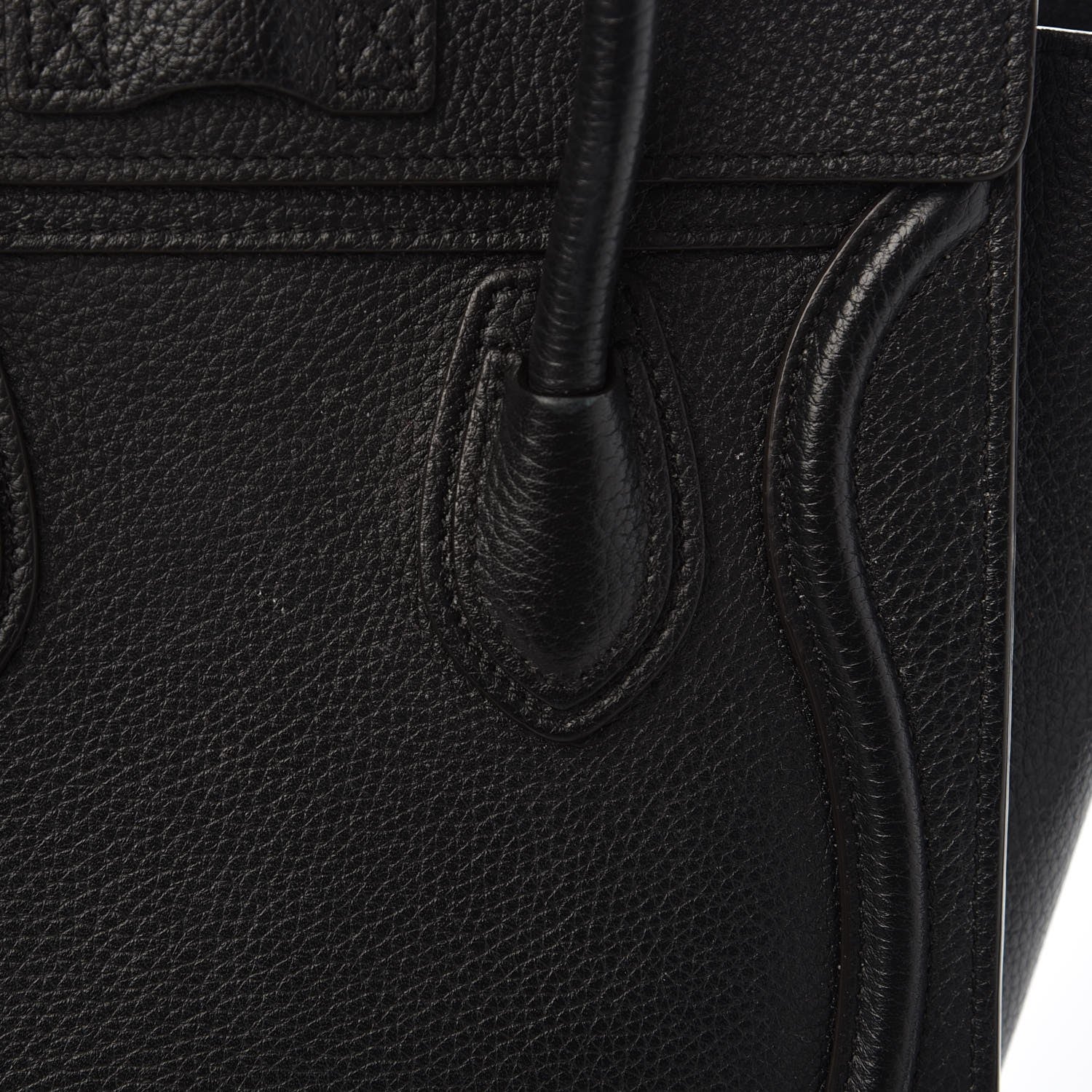 Celine Drummed Calfskin Nano Luggage Black 9 of 11