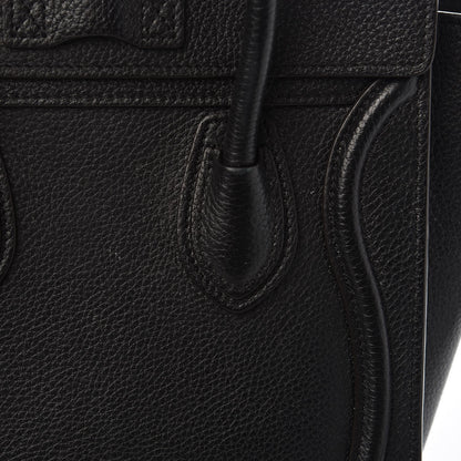 Celine Drummed Calfskin Nano Luggage Black 9 of 11