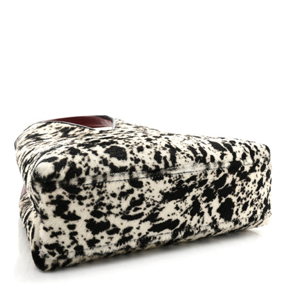 Chanel Pony Hair Printed Chic Lady Small Shopping Tote White Black 4 of 10