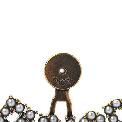 Christian Dior Metal Pearl J'adior Earrings Aged Gold 4 of 4