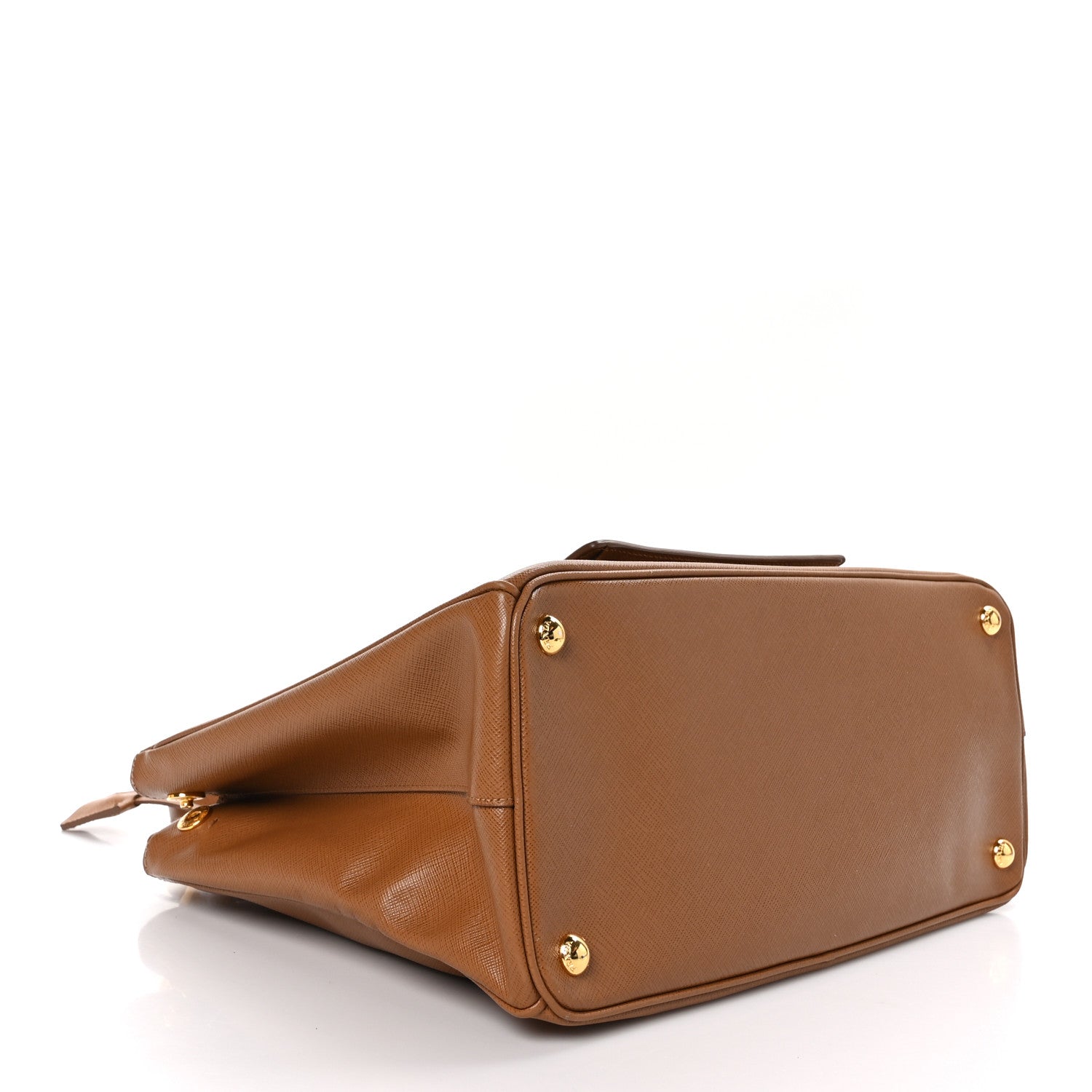 Prada Saffiano Lux Galleria Front Pocket Tote Caramel 4 of 9