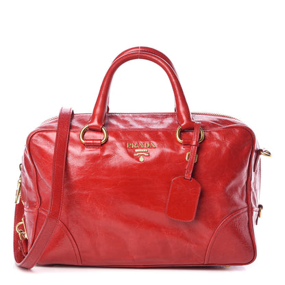 Prada Vitello Shine Bauletto Rosso 1 of 9