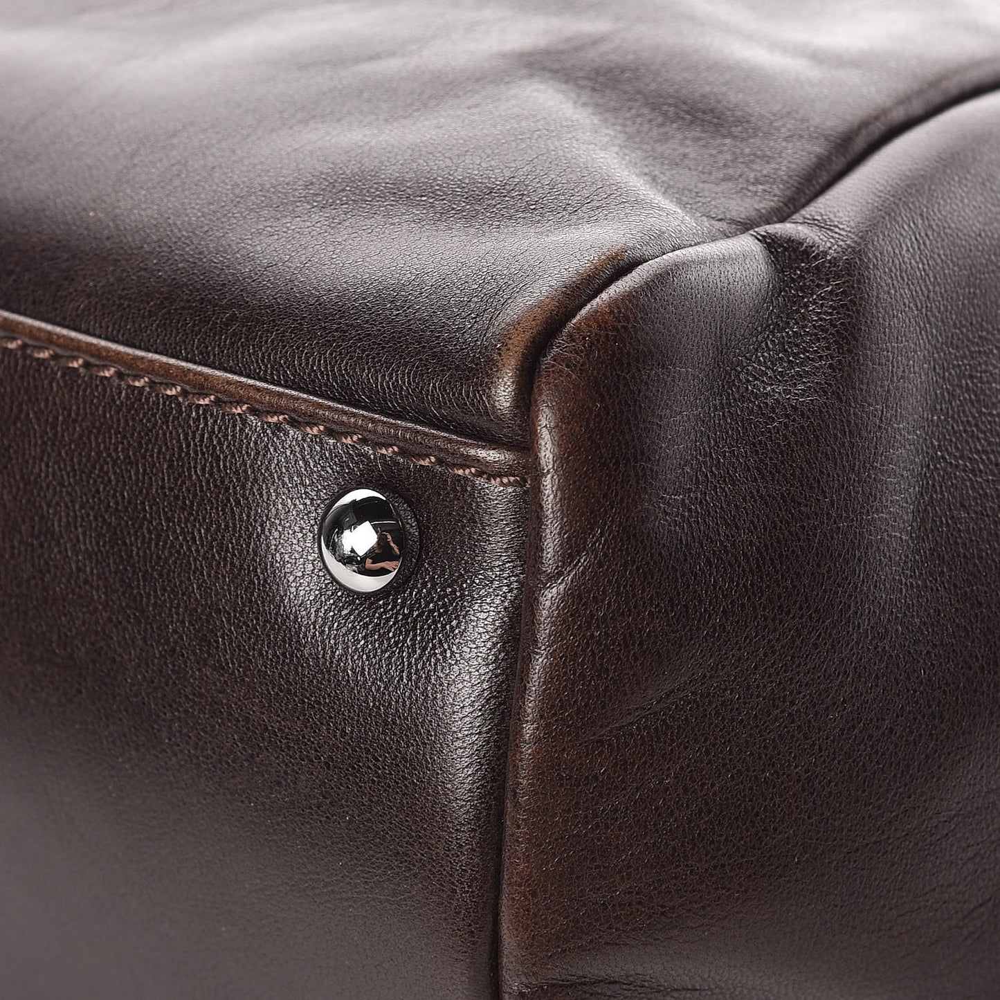 Lambskin Lax Accordion Flap Marron Fonce