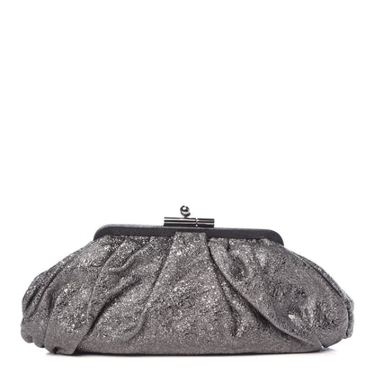 Chanel Metallic Crackled Calfskin Monte Carlo Clutch Dark Silver 1 of 7