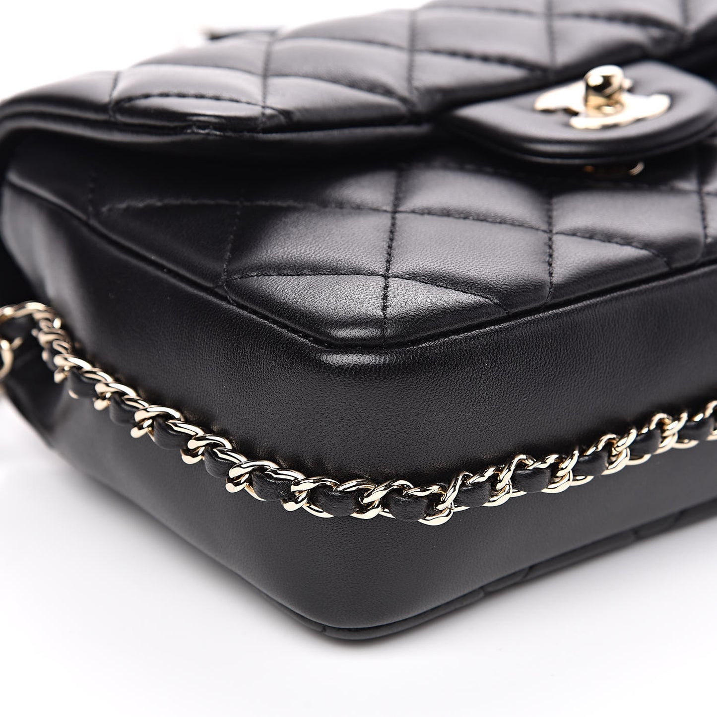 Lambskin Quilted Small My Precious Flap Black