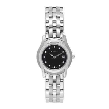 Gucci Stainless Steel Diamond 27mm 5500L Quartz Watch Black 1 of 4