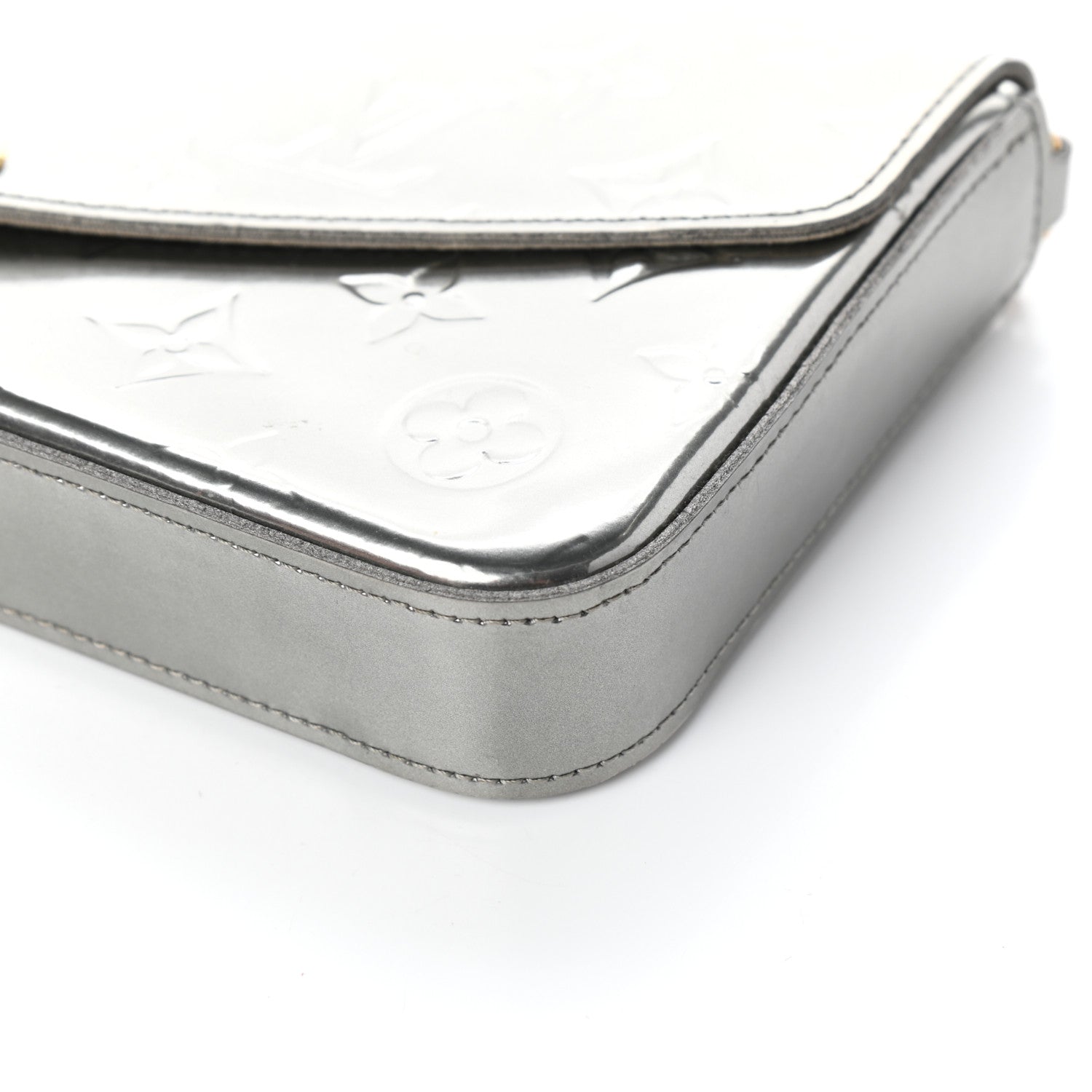 Louis Vuitton Vernis Felicie Pochette Chain Wallet Gris Metal 11 of 11