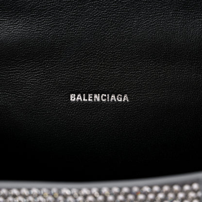 Balenciaga Strass Suede Hourglass Top Handle Bag XS Smoke Grey Crystal 6 of 14