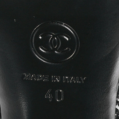 Chanel Strass Pearl Grosgrain Cap Toe Pumps 40 Black 6 of 9